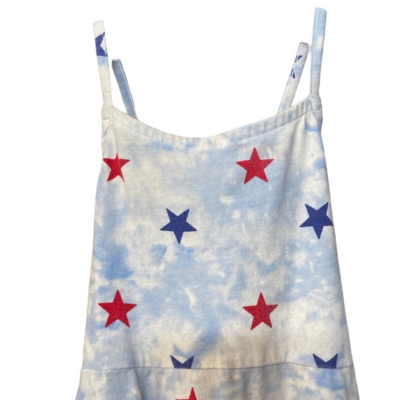 JUMPING BEANS UGC Girls Size 6x American flag tank dress blue red stars tie dye - Picture 2 of 12